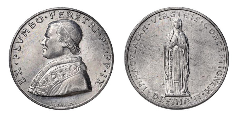 ROMA - PIO IX (1846-1878) MEDAGLIA IN PIOMBO POSTUMA - D/Busto di Pio IX a d. EX...