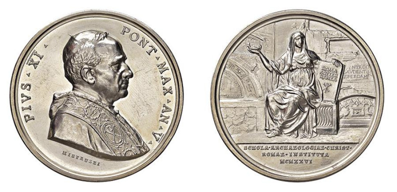 ROMA - PIO XI (1922-1939) MEDAGLIA IN AR - Anno V - Istituzione del Pontificio I...