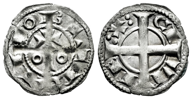 The Crown of Aragon. Alfonso I of Aragón (1162-1196). Dinero. Barcelona. (Cru C....