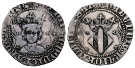 The Crown of Aragon. Ferdinand I (1412-1416). 1 real. Valencia. (Cru-773). Ag. 2,90 g. Leyendas terminan en ARAGO y SAR. Pátina. Choice VF. Est...180,...