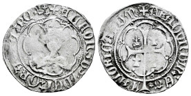 The Crown of Aragon. Alfonso IV (1416-1458). 1 real. Mallorca. (Cru C.G-2881 var.). (Cru V.S-834). Anv.: + ALFONSUS (Shield) DEI ⁑ GRACIA ⁑ REX ⁑ . Re...