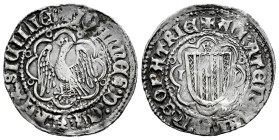 The Crown of Aragon. Juan II (1458-1479). Pierreale. Messina. Sicily. (Cru C.G-3011). (Cru V.S-972). (Mir-230/1). Ag. 2,57 g. Minor nicks. Ex Áureo 13...