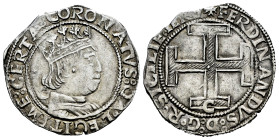 The Crown of Aragon. Ferdinandus I of Napoles (1458-1494). Coronato. Naples. (Cru-1007). Anv.: : CORONATVS : QA : LEGITIME : CERTA. Rev.: FERDINANDVS ...