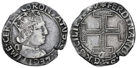 The Crown of Aragon. Ferdinandus I of Napoles (1458-1494). Coronato. Naples. (Cru-1007). (Cru C.G-3417). (Mir-68/16). Anv.: CORONATO : QA LEGITIME : C...