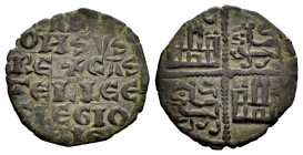 Kingdom of Castille and Leon. Alfonso X (1252-1284). "Dinero de seis lineas". (Bautista-368). Bi. 0,85 g. Crescent on 1st quadrant. Choice VF. Est...4...