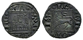 Kingdom of Castille and Leon. Alfonso X (1252-1284). Obol. Coruña. (Bautista-411 var. o 418 var.). Bi. 0,52 g. Scallop on the central tower and cresce...