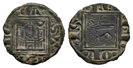 Kingdom of Castille and Leon. Alfonso X (1252-1284). Obol. (Bautista-419). Bi. 0,43 g. C lying obove the right tower. Rare. Choice VF. Est...200,00. ...