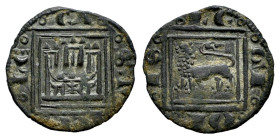 Kingdom of Castille and Leon. Alfonso X (1252-1284). Obol. ¿Xeréz de los Caballeros?. (Bautista-no cita). Bi. 0,53 g. Curious mintmark on the castle g...