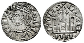 Kingdom of Castille and Leon. Sancho IV (1284-1295). Cornado. Toledo. (Bautista-433). (Abm-302). Bi. 0,87 g. With stars on both sides and T on the doo...