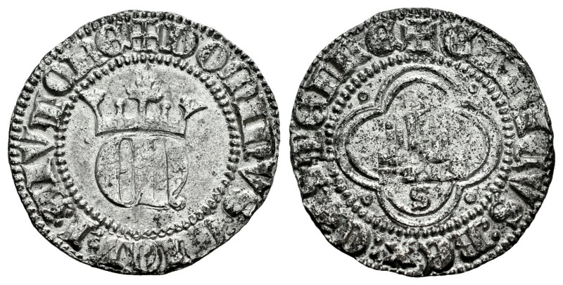 Kingdom of Castille and Leon. Enrique II (1368-1379). 1/2 real. Sevilla. (Bautis...
