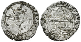 Kingdom of Castille and Leon. Enrique II (1368-1379). Real de vellon. Sevilla. (Bautista-604.1). (Imperatrix-E2:15.35). Bi. 3,46 g. With S below the q...