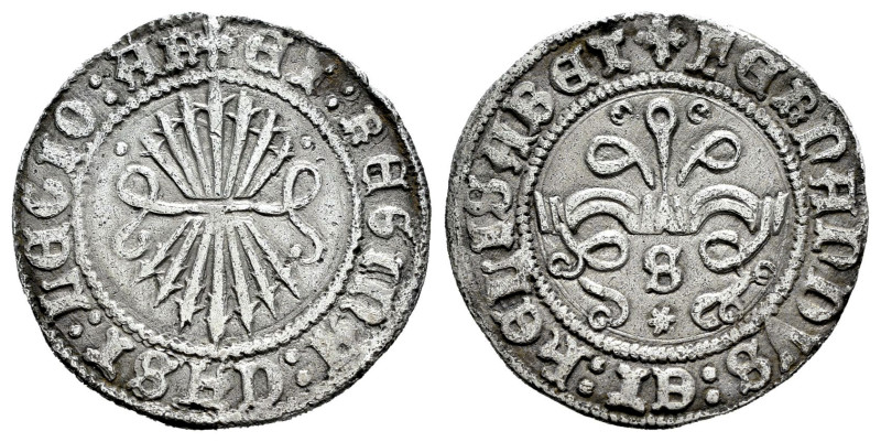 Catholic Kings (1474-1504). 1/2 real. Sevilla. (Cal-255). Ag. 1,51 g. S and star...