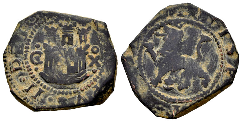 Philip II (1556-1598). 2 maravedis. ND. Cuenca. X. (Cal-59). (Jarabo-Sanahuja-A9...