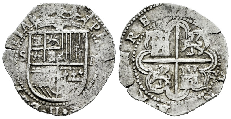 Philip II (1556-1598). 2 reales. ND (ca. 1588). Sevilla. (Cal-400). (Jarabo-Sana...