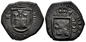 Philip III (1598-1621). 8 maravedis. 1618. Madrid. (Cal-304 var). (Jarabo-Sanahuja-D101). Ae. 6,54 g. Horizontal mint mark. The "1´s" of the date as "...