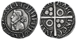 Philip III (1598-1621). 1/2 croat. 1611. Barcelona. (Cal-370). (Cru C.G-4341). Ag. 1,30 g. Roundel on the 2nd and 3rd quarter. The cross divides the l...