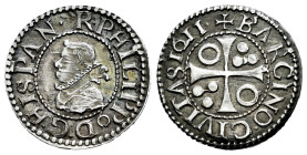 Philip III (1598-1621). 1/2 croat. 1611. Barcelona. (Cal-374). (Cru C.G-4342). Ag. 1,73 g. XF. Est...100,00. 

Spanish Description: Felipe III (1598...