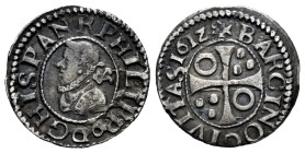 Philip III (1598-1621). 1/2 croat. 1612. Barcelona. (Cal-375). (Cru-4342b). Ag. 1,44 g. Roundel on the 1st and 4th quarter. Choice VF. Est...75,00. 
...