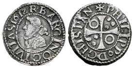 Philip III (1598-1621). 1/2 croat. 1612. Barcelona. (Cal-376). Ag. 1,51 g. Exchanged legends on obverse and reverse. Rare. Choice VF. Est...150,00. 
...