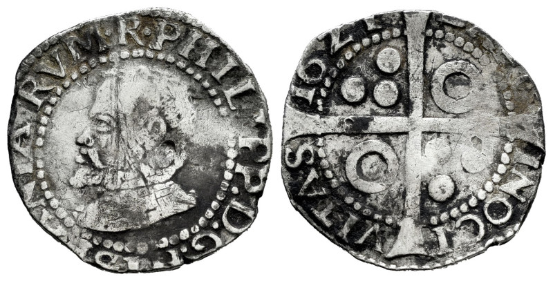 Philip III (1598-1621). Croat. 1621. Barcelona. (Cal-454). (Cru C.G-4339o). Ag. ...