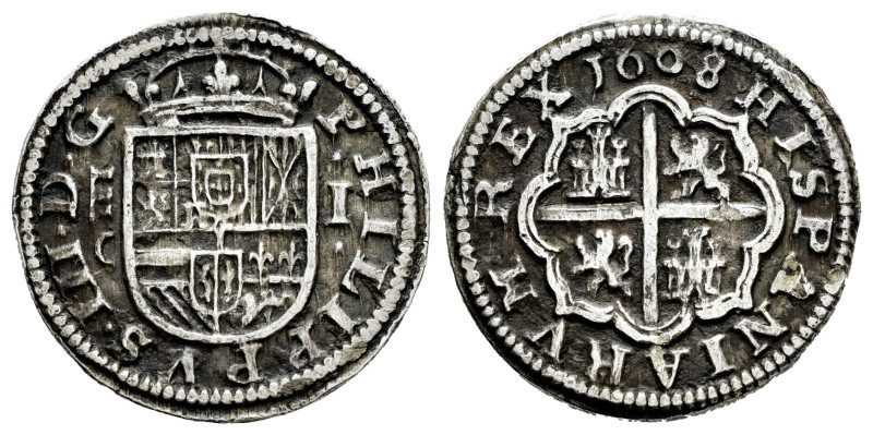 Philip III (1598-1621). 1 real. 1608. Segovia. C. (Cal-517). (Jarabo-Sanahuja-B3...