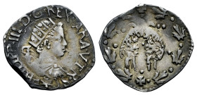 Philip III (1598-1621). 1/2 carlino. Naples. CF. (Tauler-1876). (Vti-205 var). (Mir-215/2). Ag. 1,36 g. Beautiful patina. Choice VF. Est...120,00. 
...