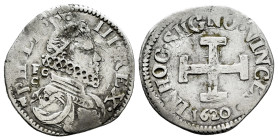 Philip III (1598-1621). 1 carlino. 1620. Naples. FC/C. (Tauler-1898). (Vti-216). (Mir-211/1). Ag. 2,27 g. Minor scratches on obverse. Choice VF. Est.....