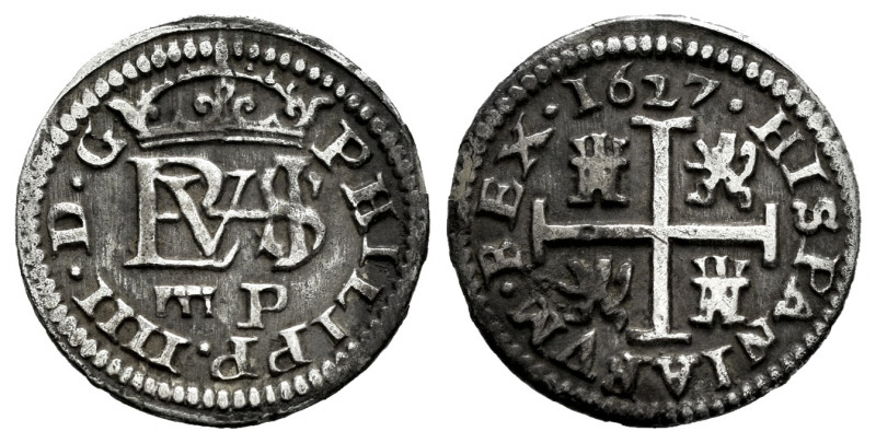 Philip IV (1621-1665). 1/2 real. 1627. Segovia. P. (Cal-620). (Jarabo-Sanahuja-C...