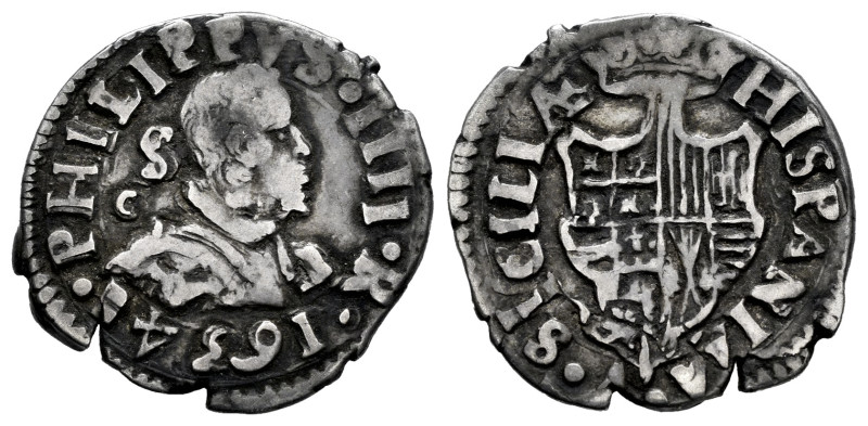 Philip IV (1621-1665). 1 carlino. 1634. Naples. S/C. (Tauler-2119). (Vti-307). (...