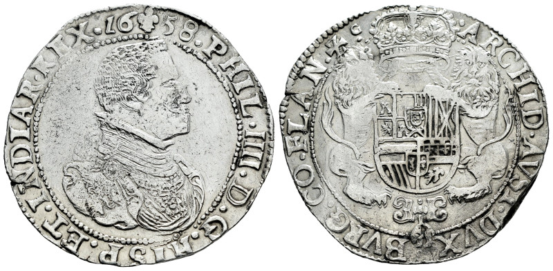 Philip IV (1621-1665). 1 ducaton. 1658. Bruges. (Tauler-2977). (Vanhoudt-642 BG)...