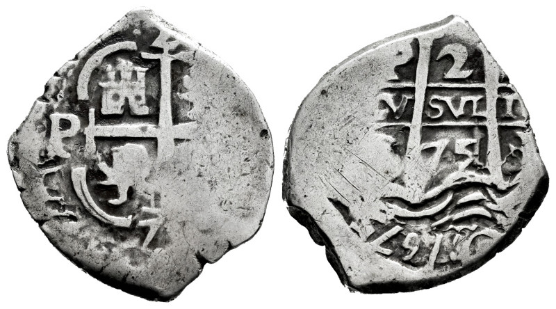 Charles II (1665-1700). 2 reales. 1675. Potosi. E. (Cal-397). Ag. 5,58 g. Triple...