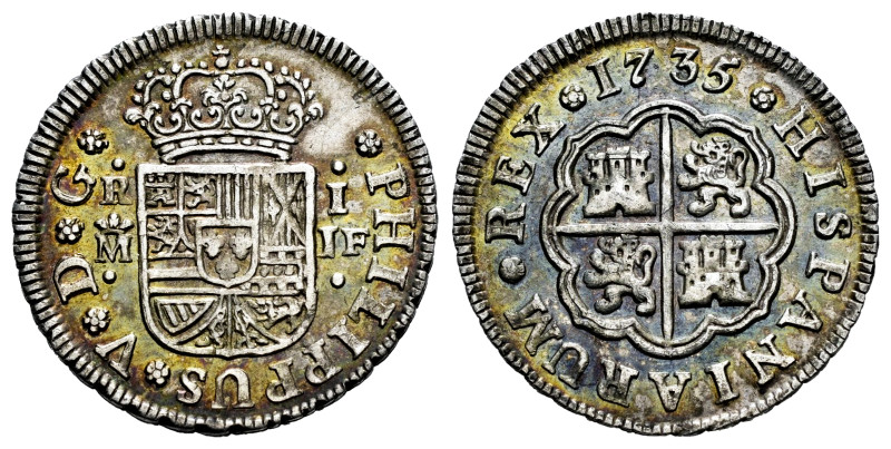 Philip V (1700-1746). 1 real. 1735. Madrid. JF. (Cal-450, Plate coin). Ag. 2,85 ...