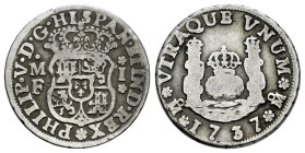 Philip V (1700-1746). 1 real. 1737. Mexico. MF. (Cal-512). Ag. 3,02 g. Choice F/Almost VF. Est...40,00. 

Spanish Description: Felipe V (1700-1746)....
