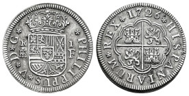 Philip V (1700-1746). 1 real. 1726. Segovia. F. (Cal-624). Ag. 2,59 g. Almost XF/Choice VF. Est...100,00. 

Spanish Description: Felipe V (1700-1746...