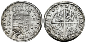 Philip V (1700-1746). 2 reales. 1721. Madrid. A. (Cal-774). Ag. 4,62 g. Almost XF. Est...100,00. 

Spanish Description: Felipe V (1700-1746). 2 real...
