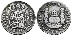 Philip V (1700-1746). 2 reales. 1747. Mexico. M. (Cal-837). Ag. 6,52 g. Toned. Choice VF/VF. Est...90,00. 

Spanish Description: Felipe V (1700-1746...