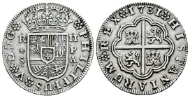 Philip V (1700-1746). 2 reales. 1731. Sevilla. PA. (Cal-987). Ag. 5,87 g. Choice VF. Est...65,00. 

Spanish Description: Felipe V (1700-1746). 2 rea...
