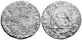 Philip V (1700-1746). 8 reales. 1738. Mexico. MF. (Cal-1449). Ag. 21,37 g. Recovered from: Hollandia, sunk in 1743 off the Isles of Scilly, southwest ...