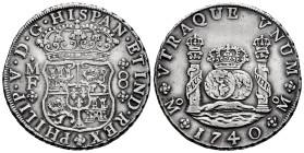 Philip V (1700-1746). 8 reales. 1740. Mexico. MF. (Cal-1456). Ag. 26,79 g. Slightly cleaned. Toned. Choice VF/VF. Est...350,00. 

Spanish Descriptio...