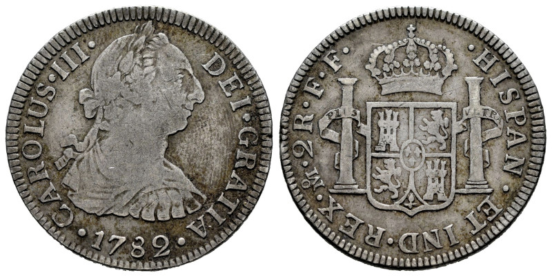 Charles III (1759-1788). 2 reales. 1782. Mexico. FF. (Cal-672). Ag. 6,62 g. Choi...