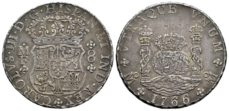 Charles III (1759-1788). 8 reales. 1766. Mexico. MF. (Cal-1090). Ag. 27,05 g. Pa...