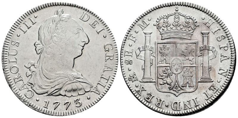 Charles III (1759-1788). 8 reales. 1773. Mexico. FM. (Cal-1107). Ag. 26,91 g. Cl...