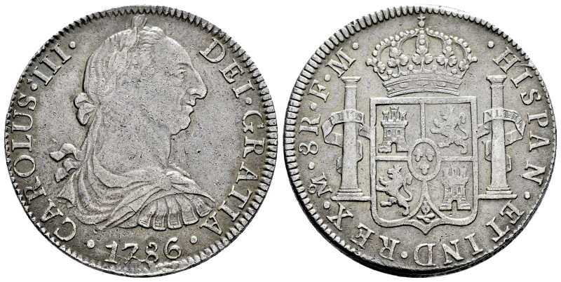 Charles III (1759-1788). 8 reales. 1786. Mexico. MF. (Cal-1129). Ag. 26,66 g. Li...