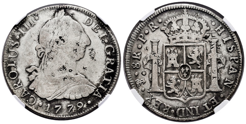 Charles III (1759-1788). 8 reales. 1779. Potosi. PR. (Cal-1176). Ag. Slabbed by ...