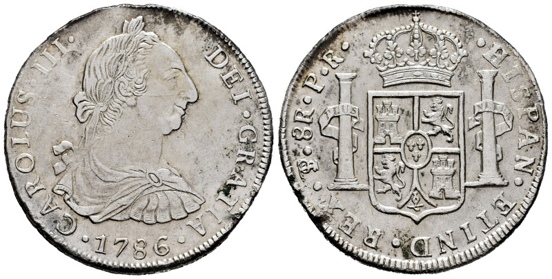 Charles III (1759-1788). 8 reales. 1786. Potosi. PR. (Cal-1192). Ag. 26,75 g. Ha...