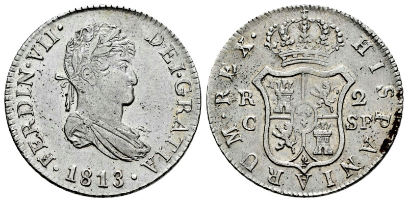 Ferdinand VII (1808-1833). 2 reales. 1813. Cataluña, minted in Mallorca. SF. (Ca...