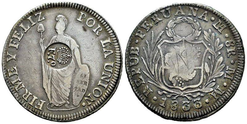 Ferdinand VII (1808-1833). 8 reales. 1833. Manila. (Cal-1305). Ag. 27,20 g. Coun...