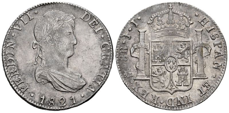 Ferdinand VII (1808-1833). 8 reales. 1821. Mexico. JJ. (Cal-1337). Ag. 26,90 g. ...