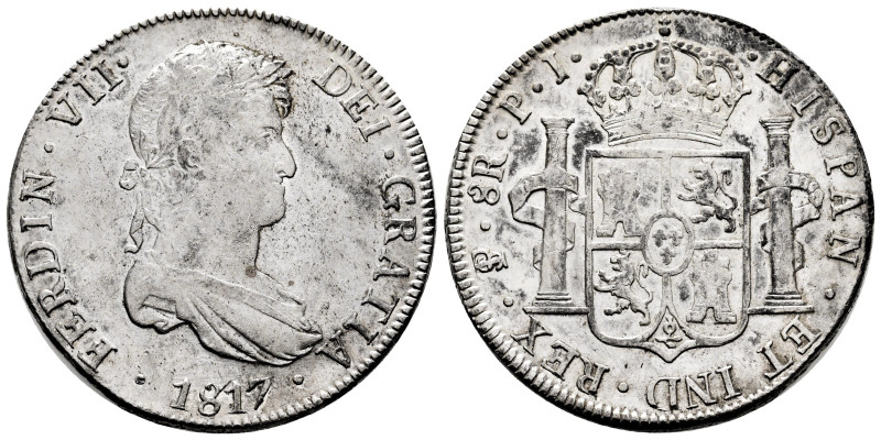 Ferdinand VII (1808-1833). 8 reales. 1817. Potosi. PJ. (Cal-1381). Ag. 26,91 g. ...