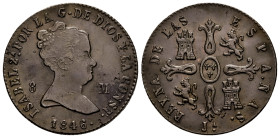 Elizabeth II (1833-1868). 8 maravedis. 1846. Jubia. (Cal-113). Au. 9,77 g. VF/Choice VF. Est...70,00. 

Spanish Description: Isabel II (1833-1868). ...